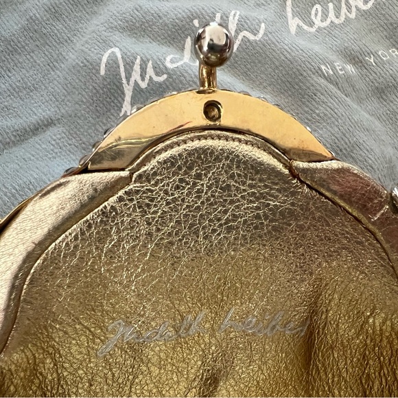 RARE JUDITH LEIBER VINTAGE GOLD WITH CRYSTALS EVENING BAG - Picture 6 of 14